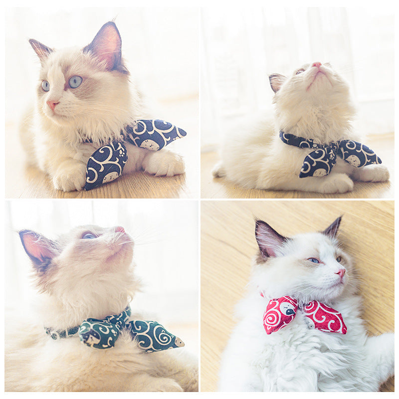 Pet Adjustable Japanese Style Collar And Bow Tie