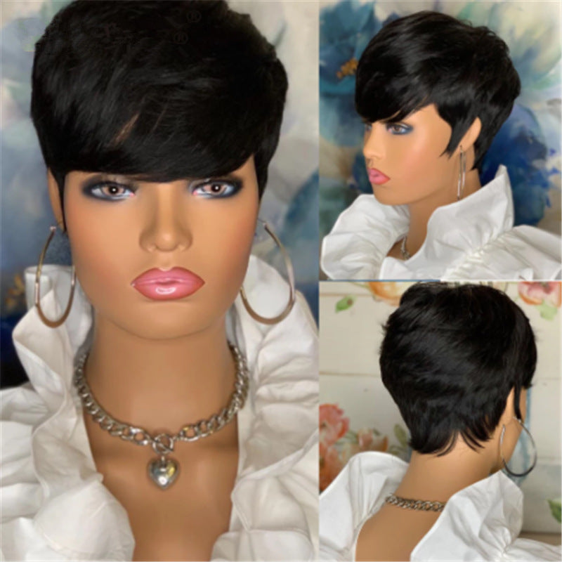 Fashion Lady's Short Straight Hair Wig Slightly Curly