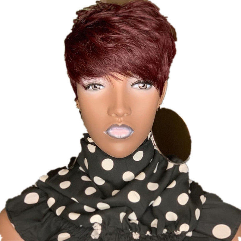 Fashion Lady's Short Straight Hair Wig Slightly Curly
