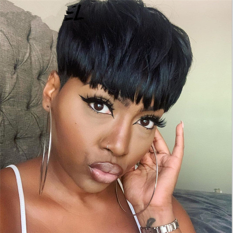 Fashion Lady's Short Straight Hair Wig Slightly Curly