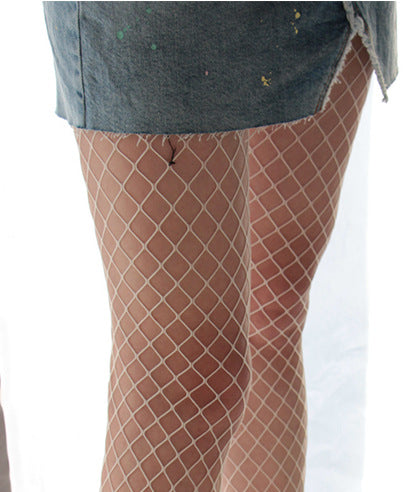 White Big Mesh Fine Mesh Fishnet Stockings Sexy Short Socks Women
