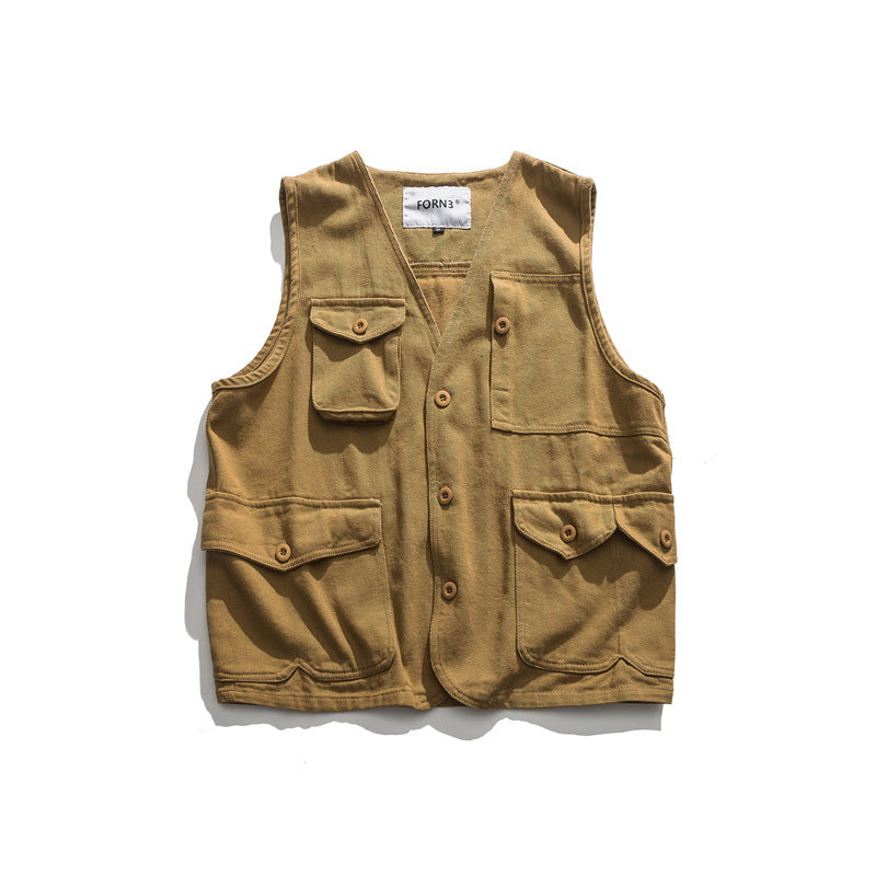 Multi-pocket Waistcoat American Casual Vest Unisex Vest