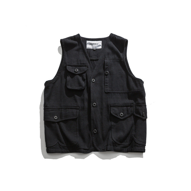 Multi-pocket Waistcoat American Casual Vest Unisex Vest