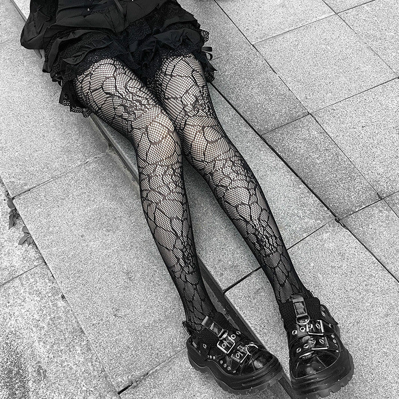 Retro Hollow Flower Lolita Bottoming Pantyhose