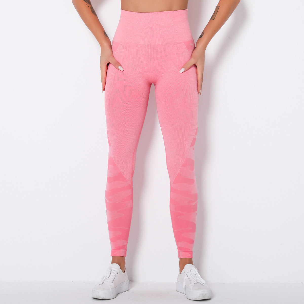Ladies Simple High Waist Seamless Yoga Pants