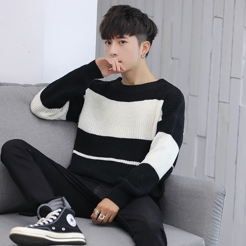 Loose Men's Pullover Round Neck Bottoming Sweater