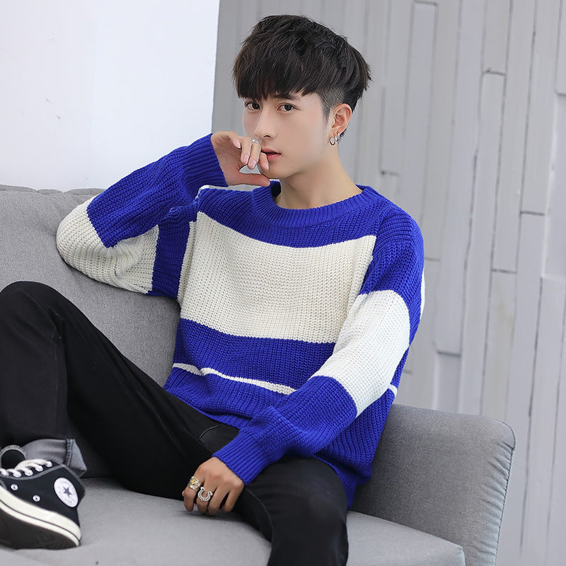 Loose Men's Pullover Round Neck Bottoming Sweater
