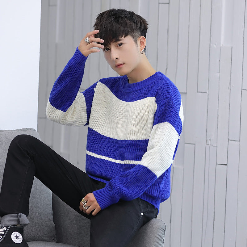 Loose Men's Pullover Round Neck Bottoming Sweater