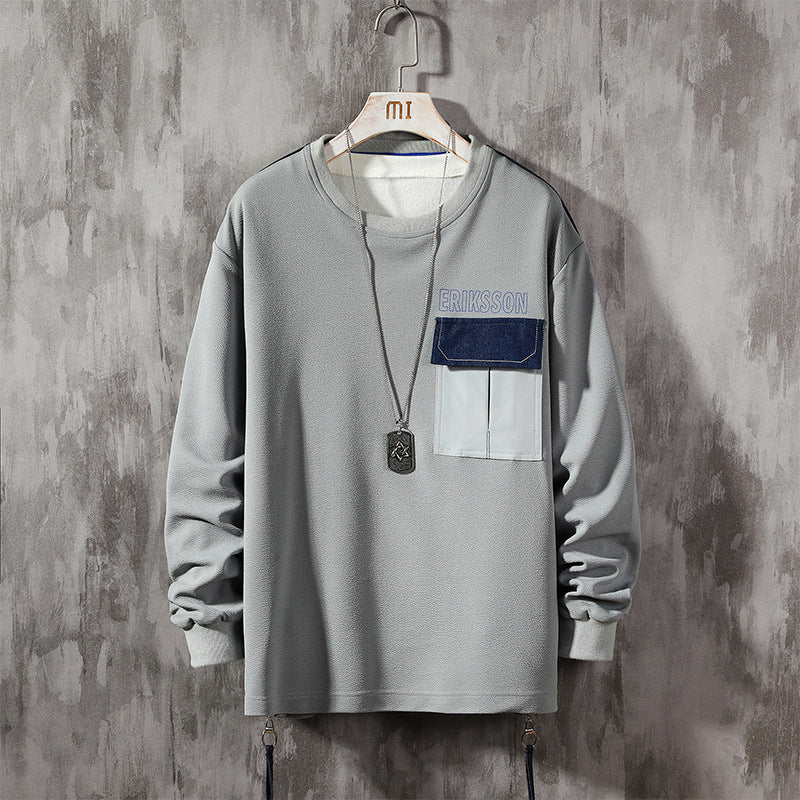 Printed Casual City Men's Round Neck Long-sleeved Sweater