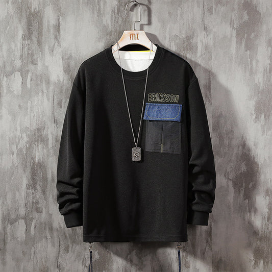 Printed Casual City Men's Round Neck Long-sleeved Sweater