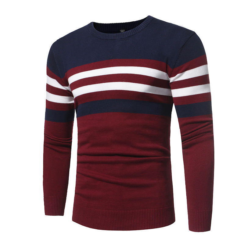 Men's Striped Thick Warm Knitted Sweater