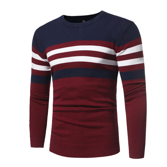 Men's Striped Thick Warm Knitted Sweater
