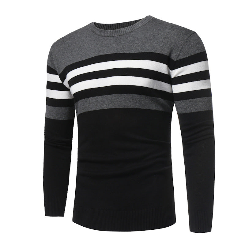 Men's Striped Thick Warm Knitted Sweater