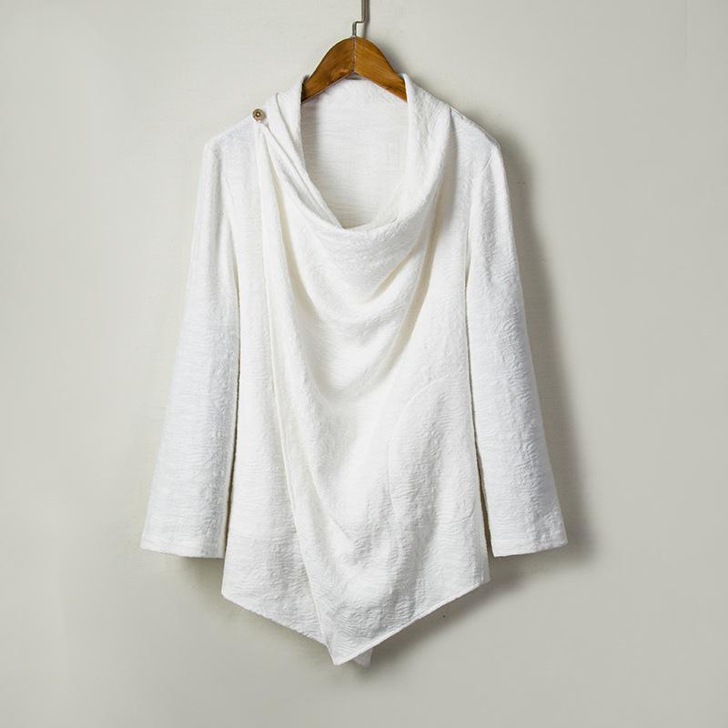 Chinese Style Cotton and Linen Men's Zen Mid-length Solid Color Personality Windbreaker Jacket