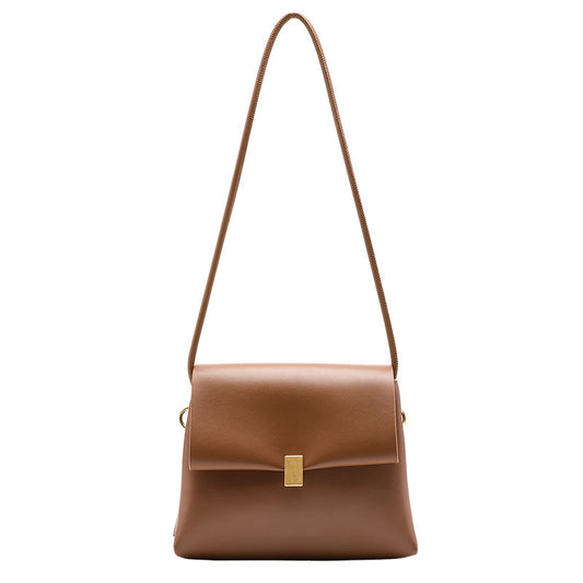Fashion Soft Leather Shoulder Bag Double Flap Crossbody Female Bag