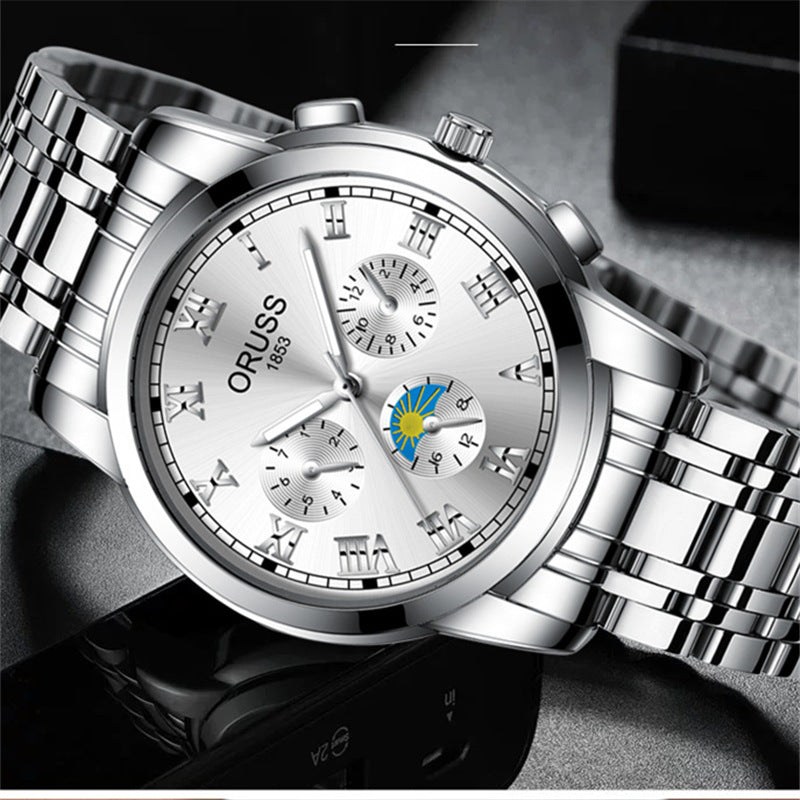 Waterproof Luminous Men's Quartz Steel Band Watch