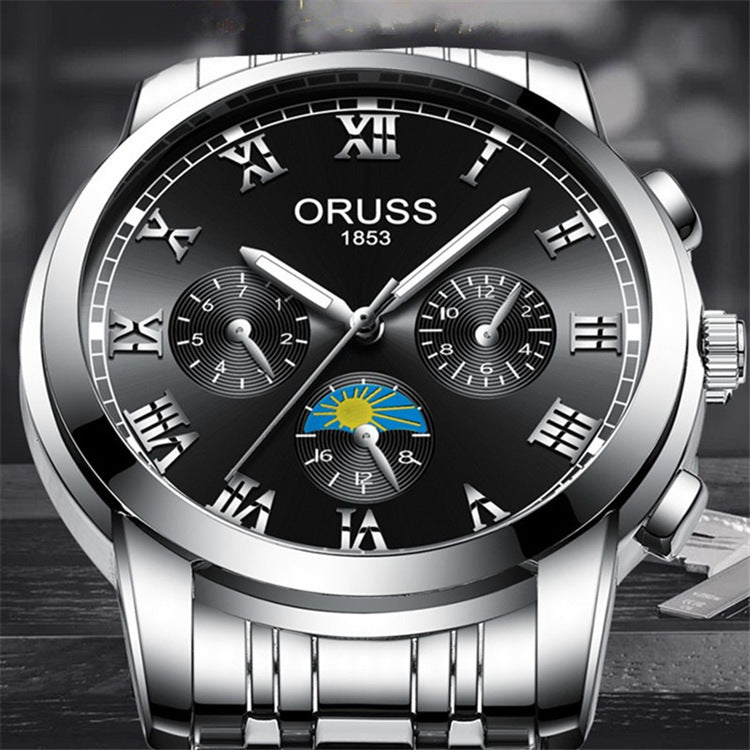 Waterproof Luminous Men's Quartz Steel Band Watch