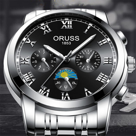 Waterproof Luminous Men's Quartz Steel Band Watch