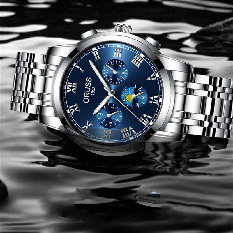 Waterproof Luminous Men's Quartz Steel Band Watch