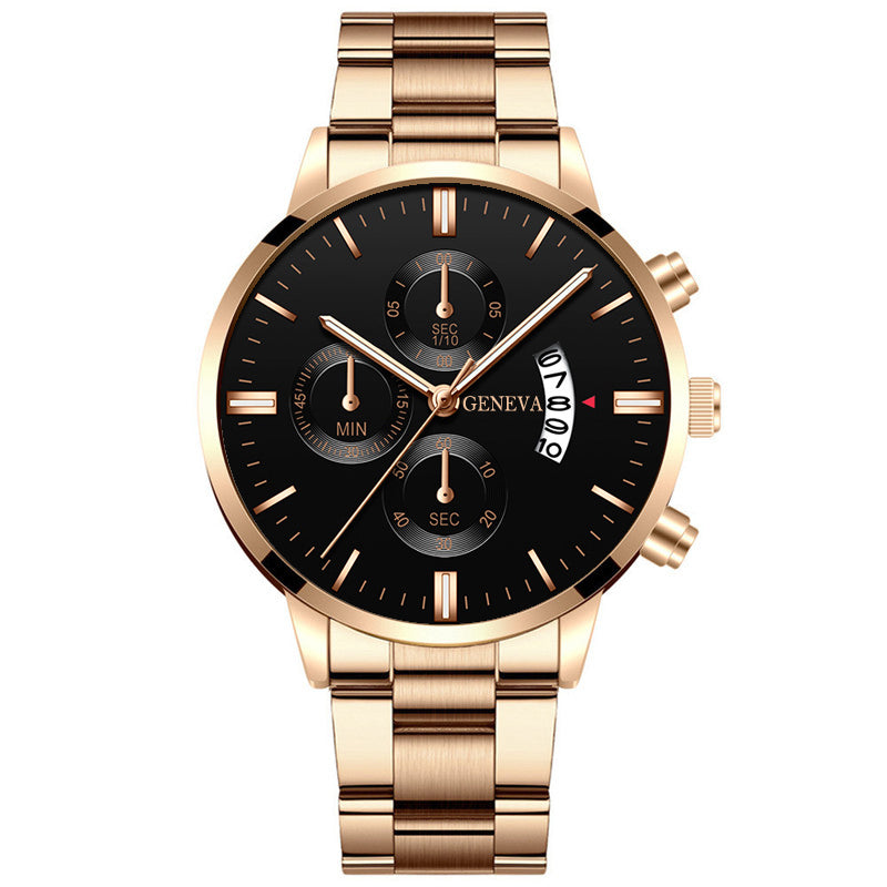 Men's Classic False Three-Eye Quartz Watch