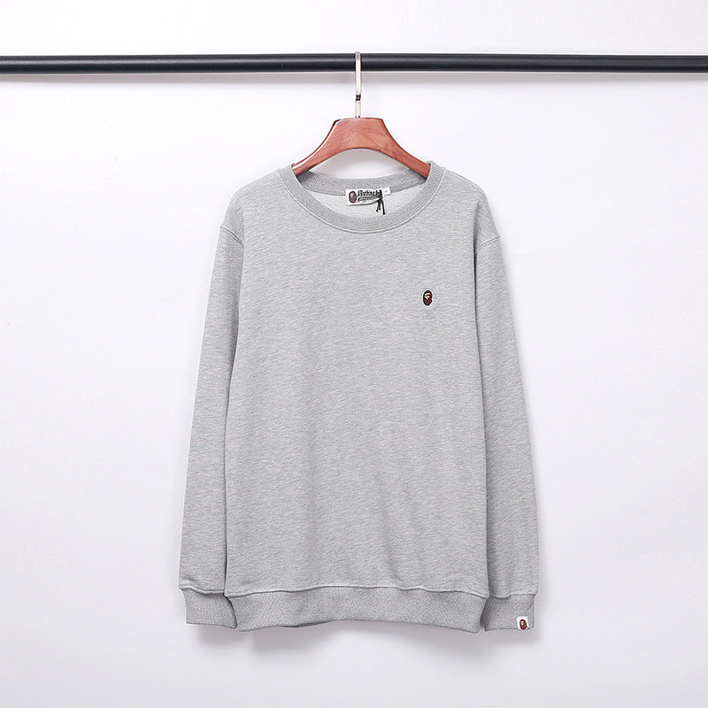 Japanese Trendy Brand Chest Embroidered Round Neck Sweater
