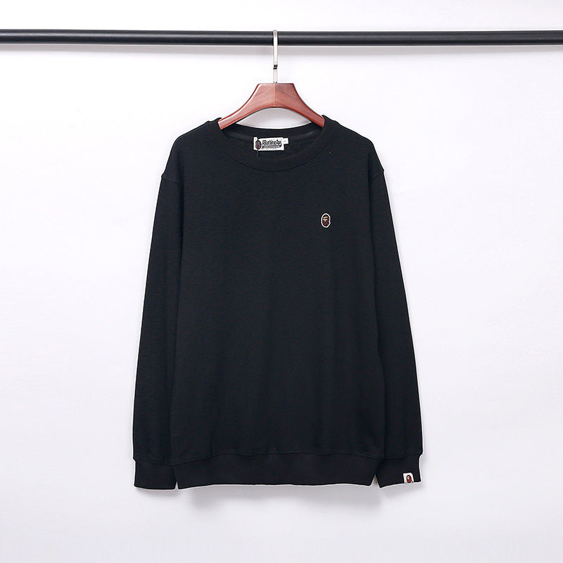 Japanese Trendy Brand Chest Embroidered Round Neck Sweater