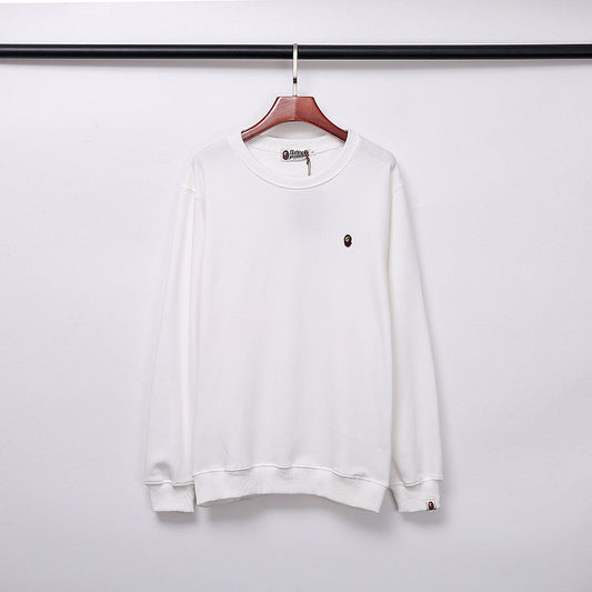 Japanese Trendy Brand Chest Embroidered Round Neck Sweater