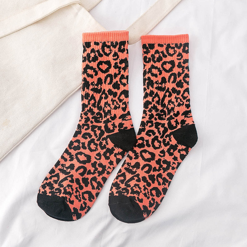 Casual Ladies Tide Socks Cartoon Plant Flowers Pure Cotton Tube Women's Socks