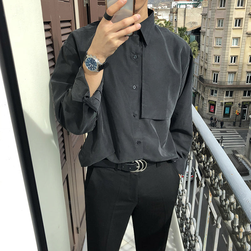 Temperament Retro Drape Non-iron Casual Shirt Loose