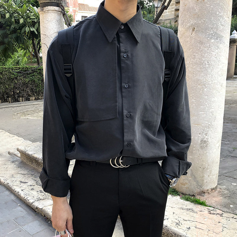 Temperament Retro Drape Non-iron Casual Shirt Loose