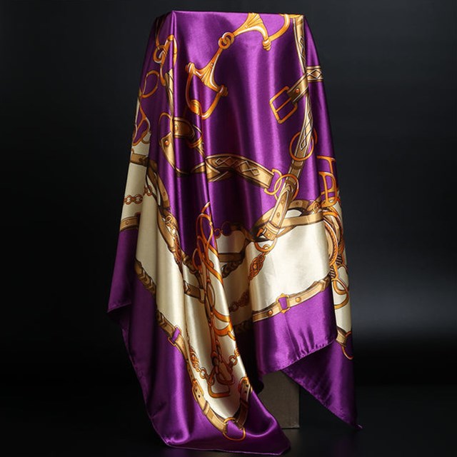 Sommer Silketørklæde Dame Leopardprint Foulard Firkantet Sjal
