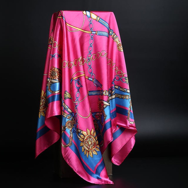 Sommer Silketørklæde Dame Leopardprint Foulard Firkantet Sjal