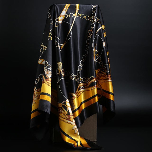 Sommer Silketørklæde Dame Leopardprint Foulard Firkantet Sjal