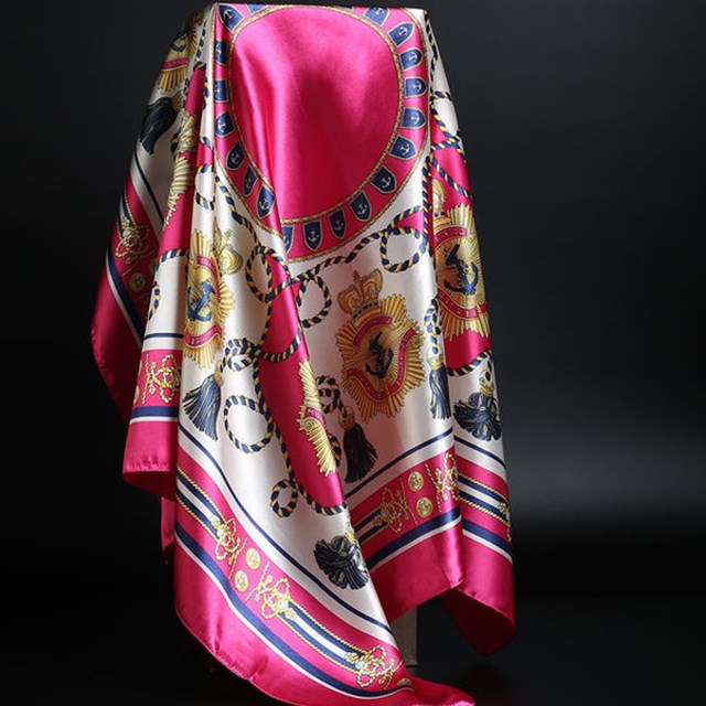 Sommer Silketørklæde Dame Leopardprint Foulard Firkantet Sjal