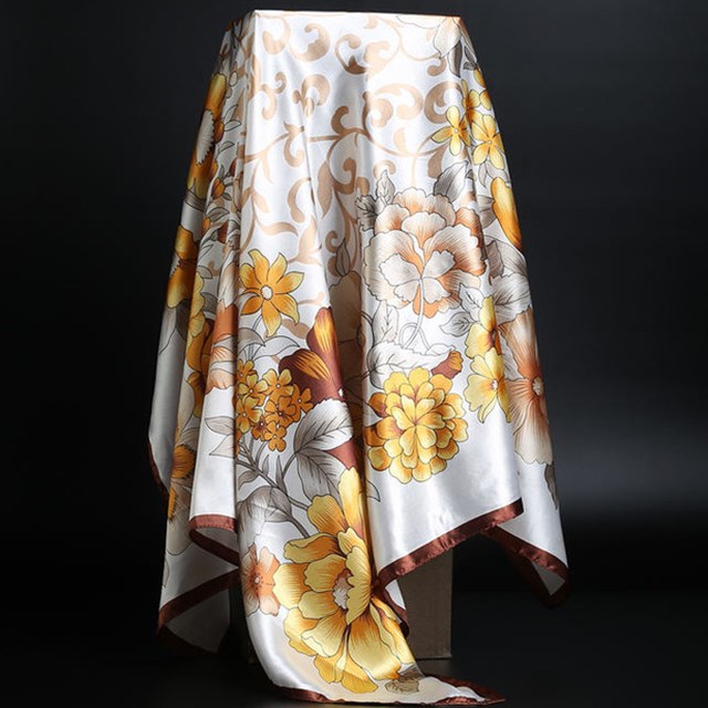 Sommer Silketørklæde Dame Leopardprint Foulard Firkantet Sjal