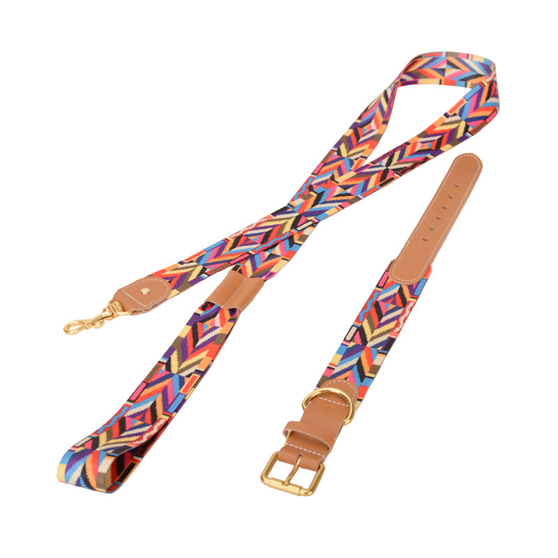 Dog Collar Woven Pet Collar Traction Rope Super Wide Medium Dog Large Dog