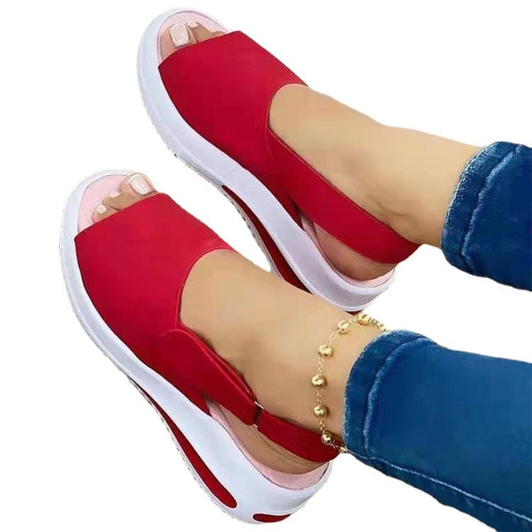 Fish-mouth Flat-heel Beach Low-top Shallow-mouth Large Size Sandals
