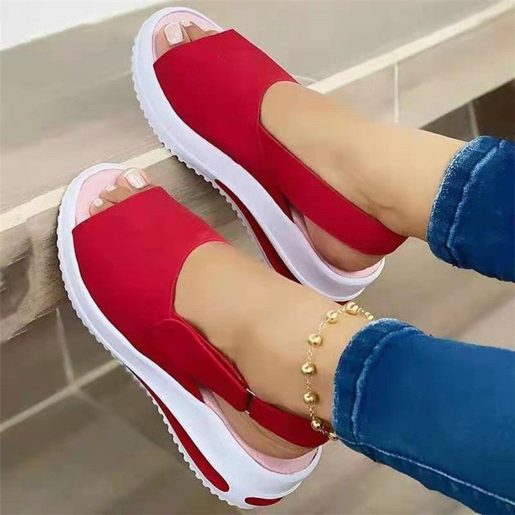 Fish-mouth Flat-heel Beach Low-top Shallow-mouth Large Size Sandals