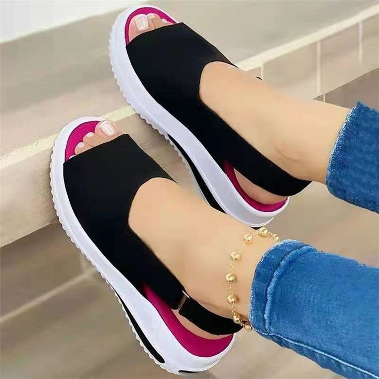 Fish-mouth Flat-heel Beach Low-top Shallow-mouth Large Size Sandals