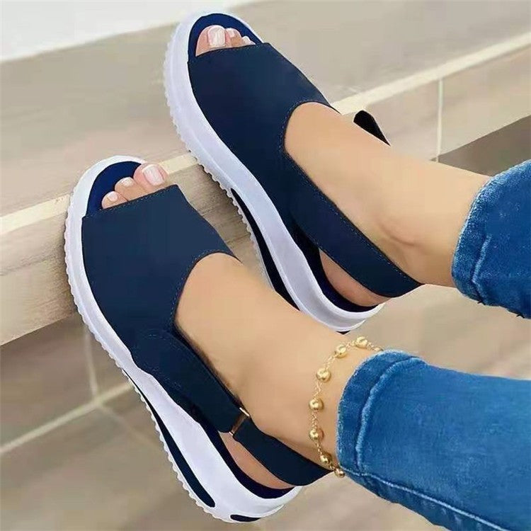 Fish-mouth Flat-heel Beach Low-top Shallow-mouth Large Size Sandals
