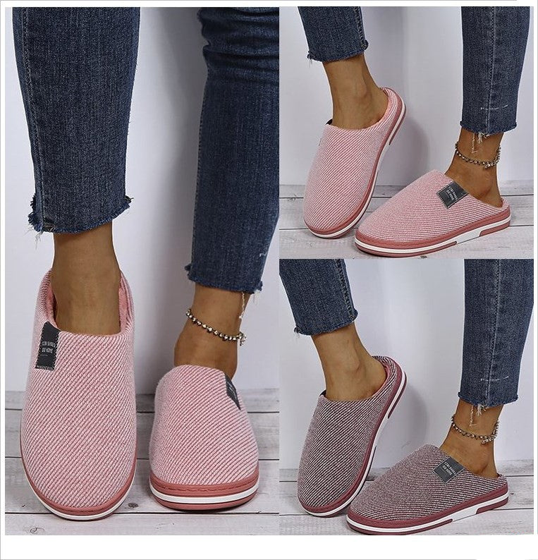 New Large Size Cotton Mop Home Indoor Household Flat Bottom Non Slip Warm Slippers