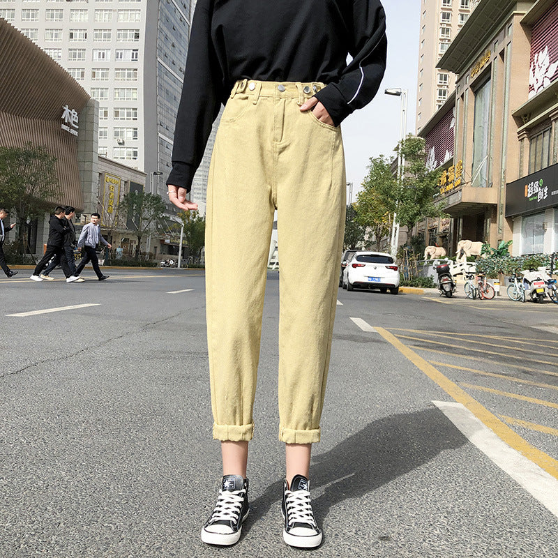 Highly Loose Wide-leg Straight-leg Casual Cropped Trousers