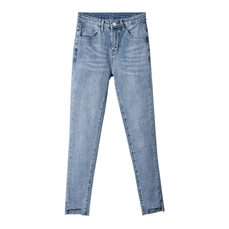 Women's Retro Stretch Irregular Little Feet Jeans