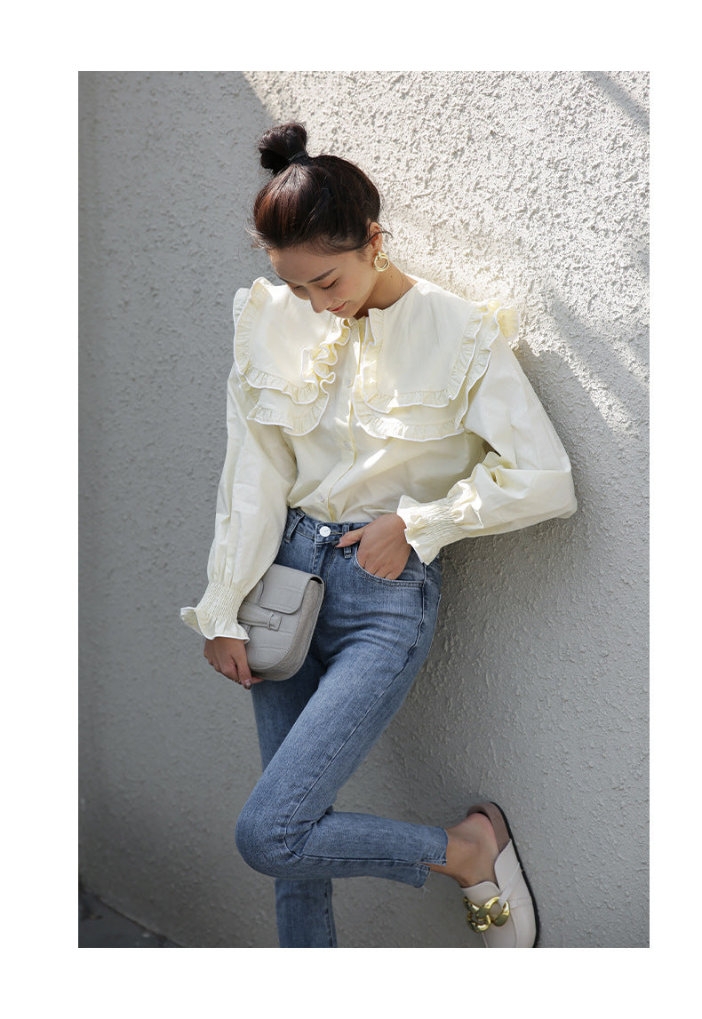 Women's Retro Stretch Irregular Little Feet Jeans
