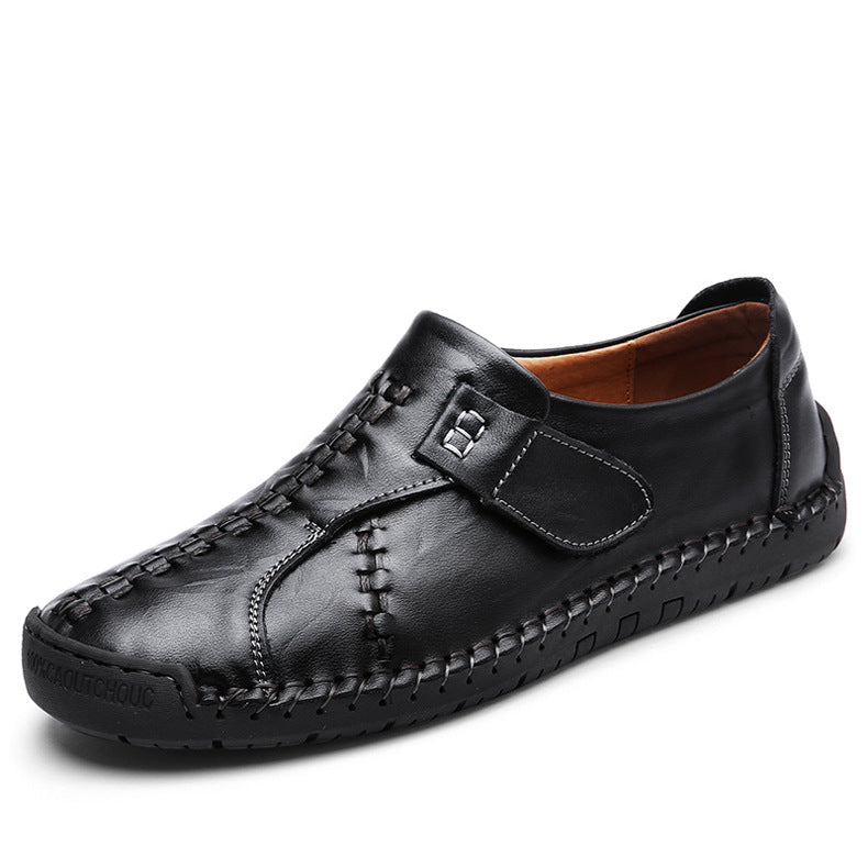 Leisure Plus Size Leather Slip-On Boat Shoes