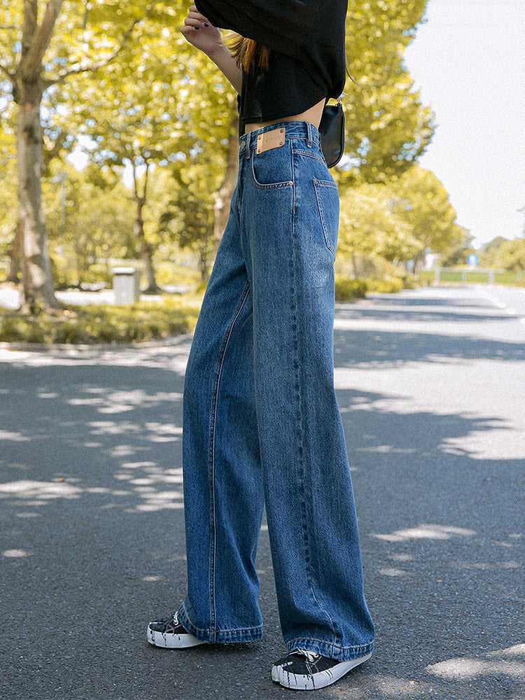 Retro Drape Straight Loose Wide-leg Pants