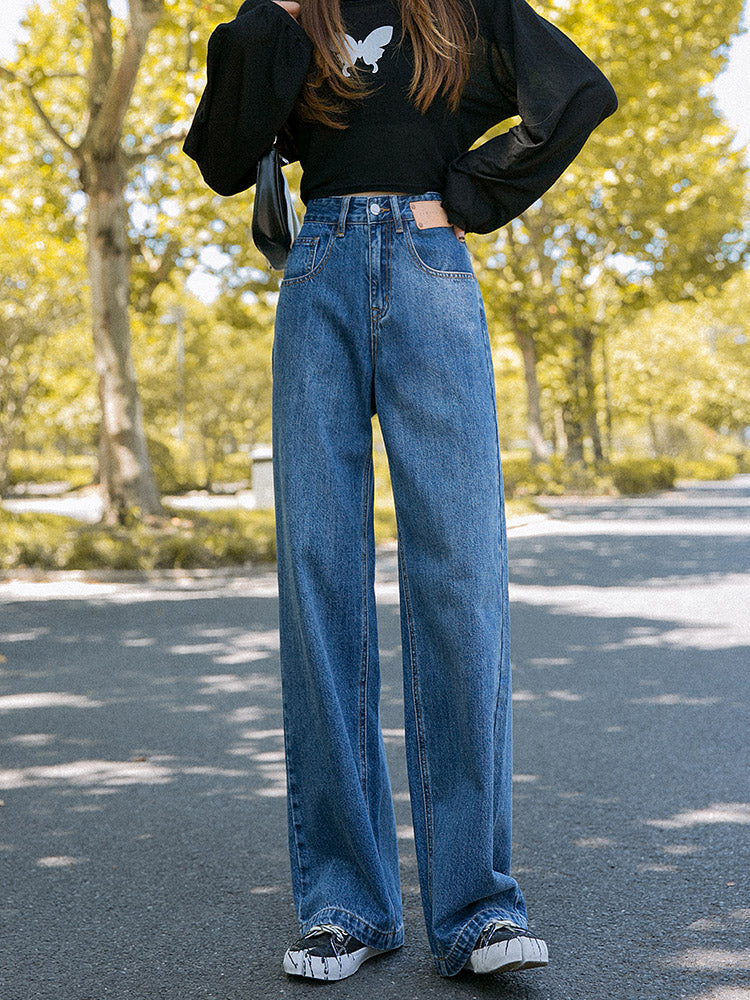 Retro Drape Straight Loose Wide-leg Pants