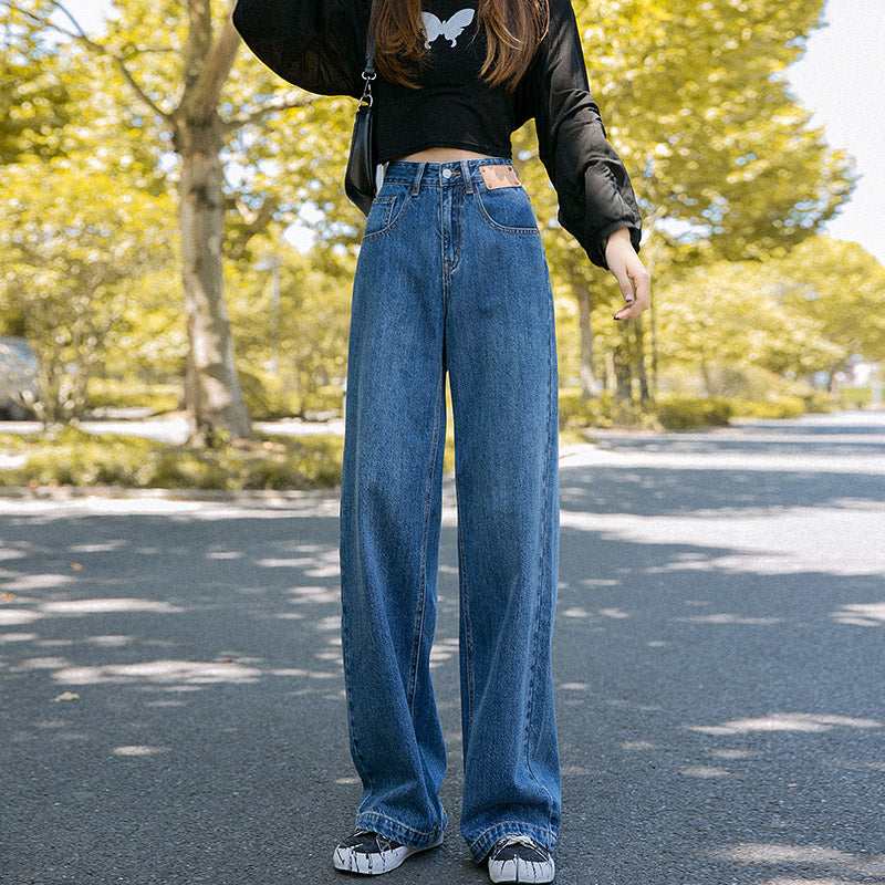 Retro Drape Straight Loose Wide-leg Pants
