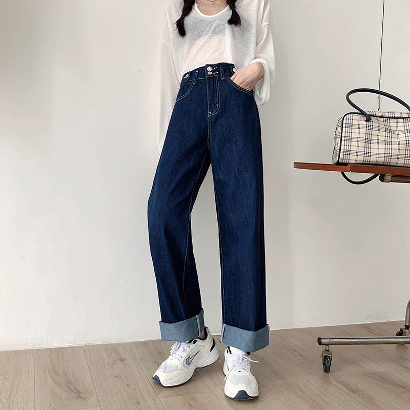 Autumn And Winter Casual Pants, Small Son Denim Wide Leg Pants