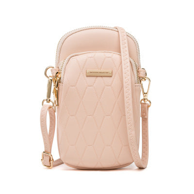Korean Version Of Pu Checkered One-Shoulder Diagonal Bag